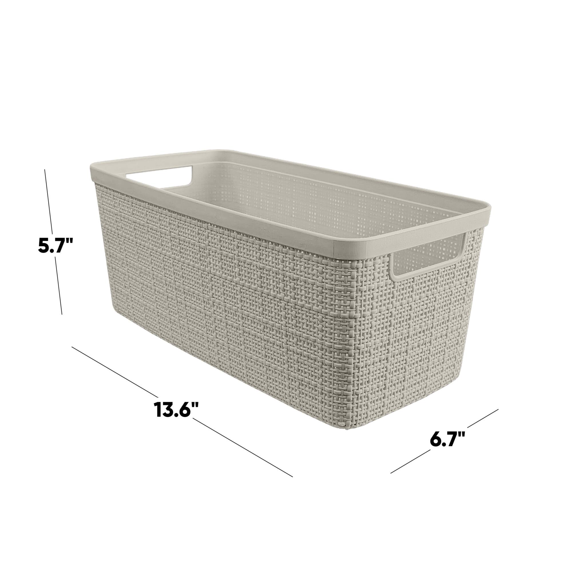 Curver® Jute Cream Plastic Storage Basket Organizer